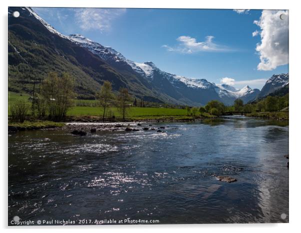 Olden, Norway Acrylic by Paul Nicholas