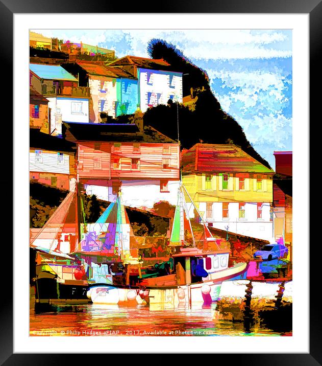 Mevagissy Revisited Framed Mounted Print by Philip Hodges aFIAP ,