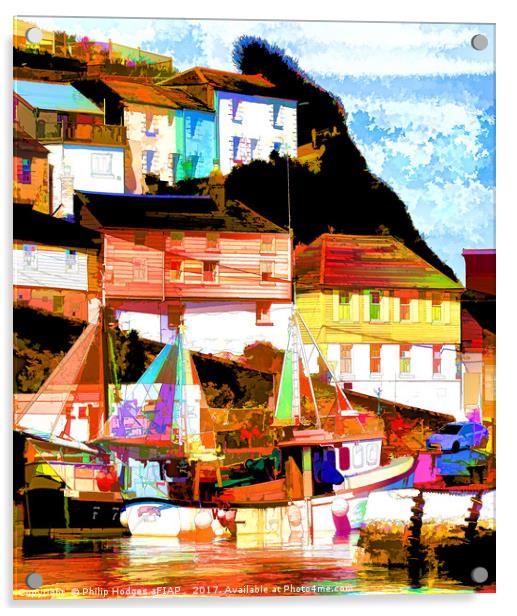 Mevagissy Revisited Acrylic by Philip Hodges aFIAP ,