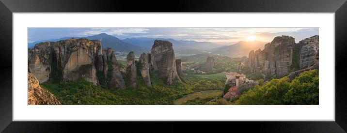 Meteora Sunset Framed Mounted Print by James Grant