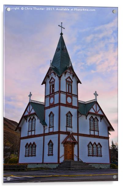 Husavik Church Iceland Acrylic by Chris Thaxter