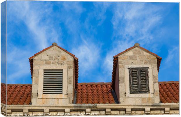 Looking upward at the Dubrovnik architecture Canvas Print by Jason Wells