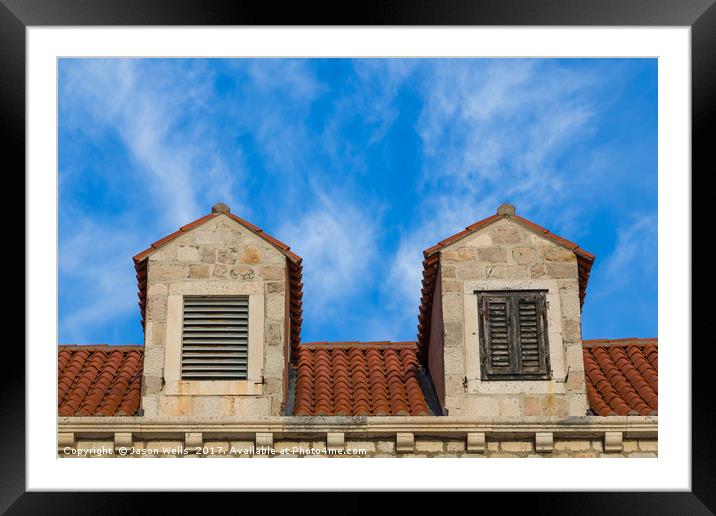 Looking upward at the Dubrovnik architecture Framed Mounted Print by Jason Wells
