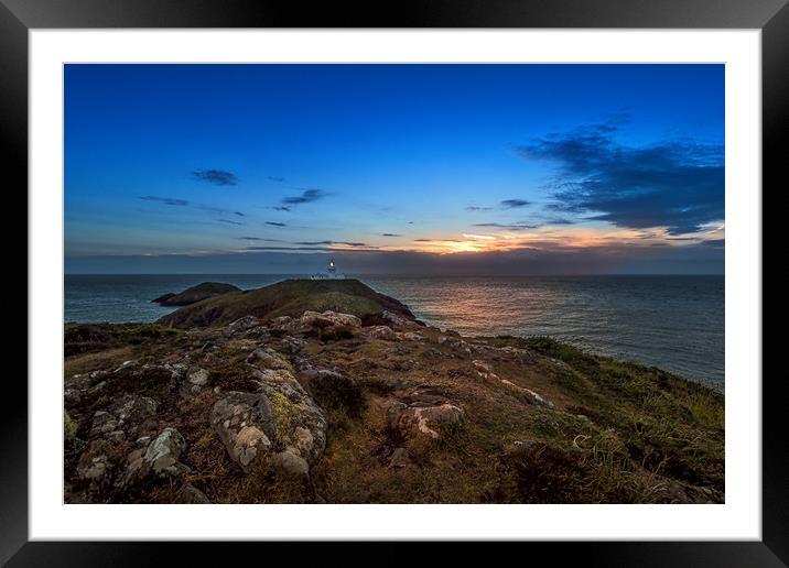 Strumble Head Lighthouse, Pembrokeshire, Wales, UK Framed Mounted Print by Mark Llewellyn