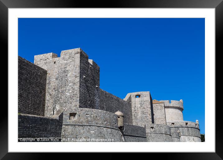 North side of Dubrovnik's city walls Framed Mounted Print by Jason Wells