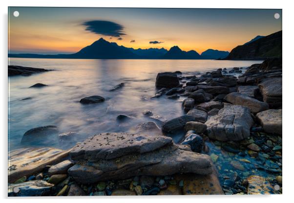 Elgol and the Cuillin Mountains Acrylic by Michael Brookes