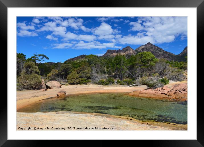 Honeymoon Bay, Freycinet National Park, Tasmania Framed Mounted Print by Angus McComiskey