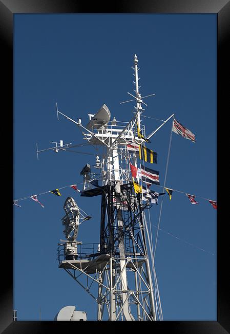 Radio Mast of HMS Belfast Framed Print by Chris Day