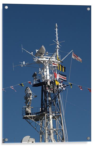 Radio Mast of HMS Belfast Acrylic by Chris Day