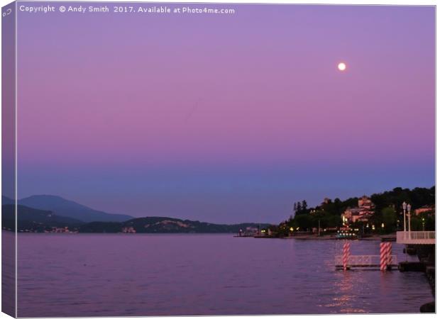 Lake Maggiore Sunset           Canvas Print by Andy Smith
