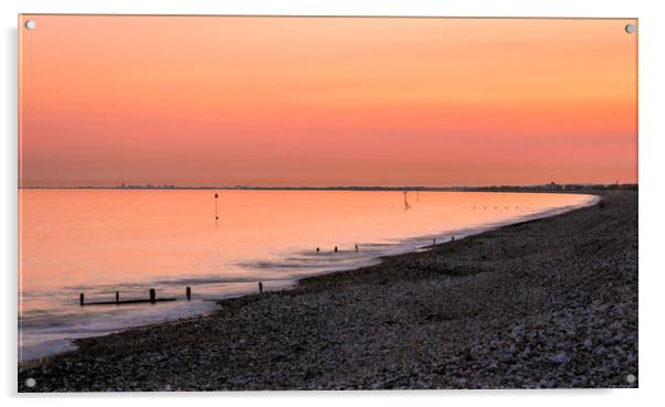 Bracklesham bay, Sunset Acrylic by Stewart Nicolaou
