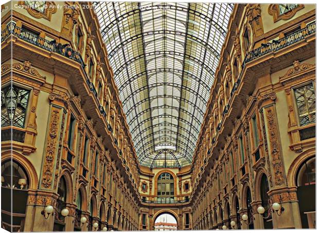 Milan Galleria           Canvas Print by Andy Smith