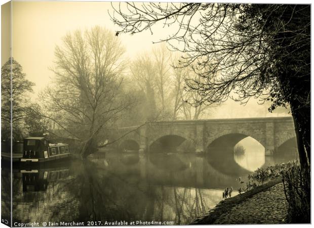 A Foggy Morning on the River Soar Canvas Print by Iain Merchant