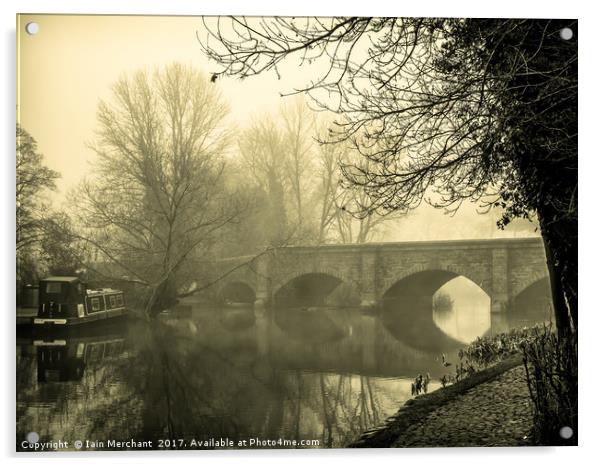 A Foggy Morning on the River Soar Acrylic by Iain Merchant