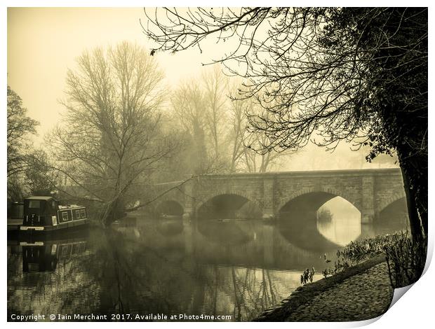 A Foggy Morning on the River Soar Print by Iain Merchant