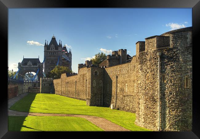 Tower of London East wall and moat Framed Print by Chris Day
