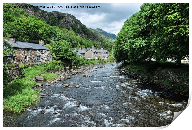 The river at Beddgelert   Print by Diana Mower