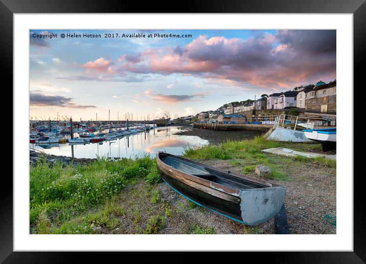 Newlyn Harbour in Cornwall Framed Mounted Print by Helen Hotson