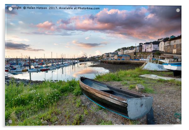 Newlyn Harbour in Cornwall Acrylic by Helen Hotson