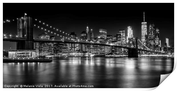 MANHATTAN SKYLINE Nightly Impressions | Panoramic Print by Melanie Viola