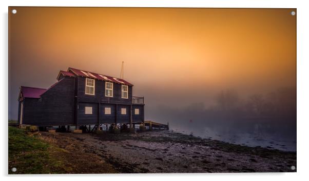 Newport Rowing Clubhouse Acrylic by Wight Landscapes