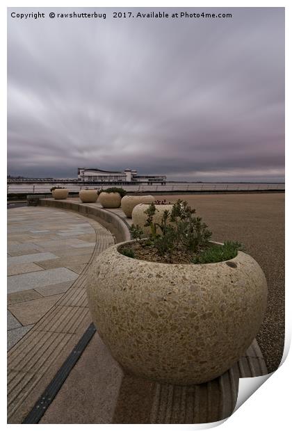 Weston-Super-Mare Seafront View Towards The Grand  Print by rawshutterbug 