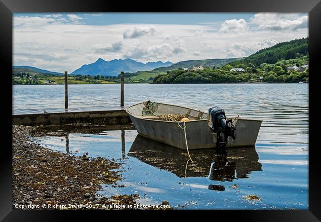 Loch Portree and the Cuillin Mountains Framed Print by Richard Smith