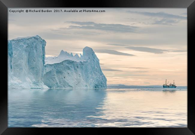 Towering Icebergs Framed Print by Richard Burdon