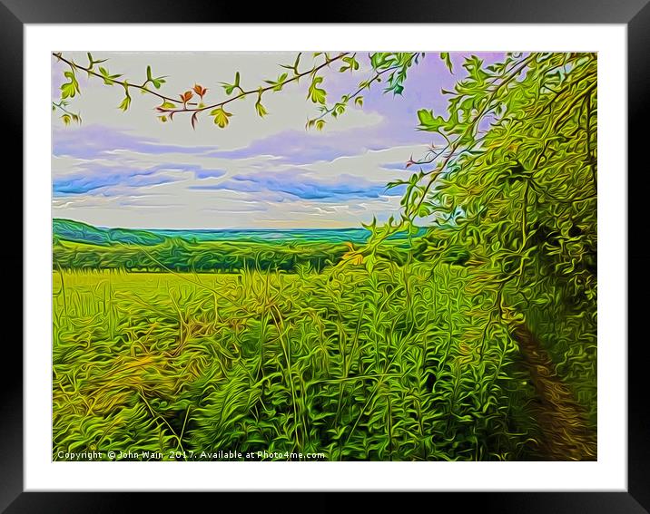 Parbold Hill (Digital Art) Framed Mounted Print by John Wain