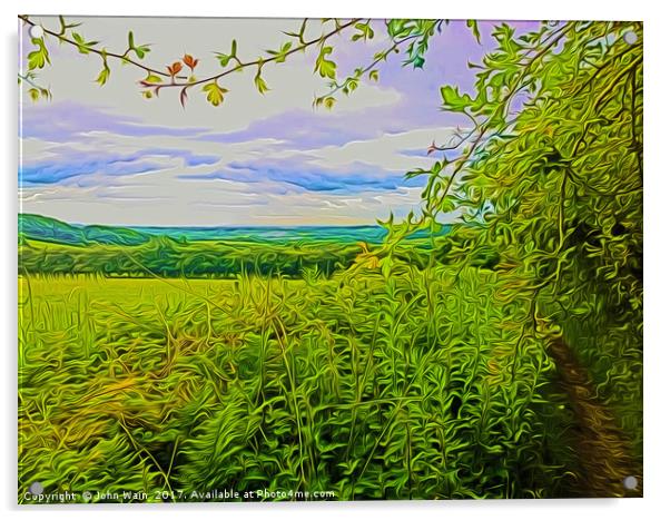 Parbold Hill (Digital Art) Acrylic by John Wain