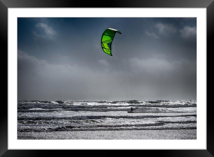 Para Surfing at Newgale.Pembrokeshire. Framed Mounted Print by Colin Allen