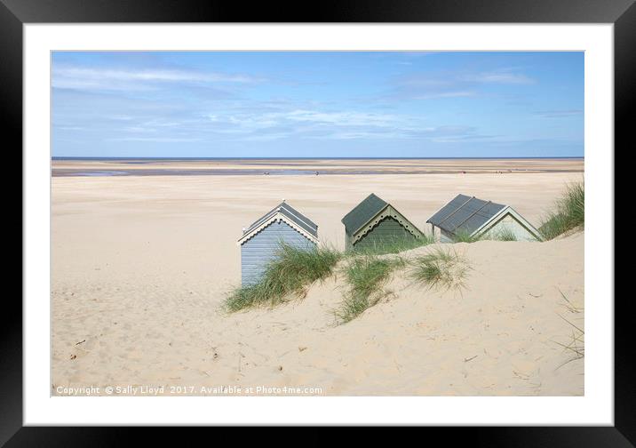 Beach Hut view Framed Mounted Print by Sally Lloyd