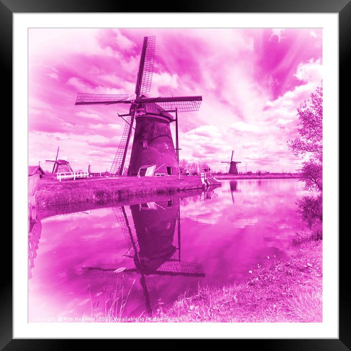 Pink Windpump  Framed Mounted Print by Rob Hawkins