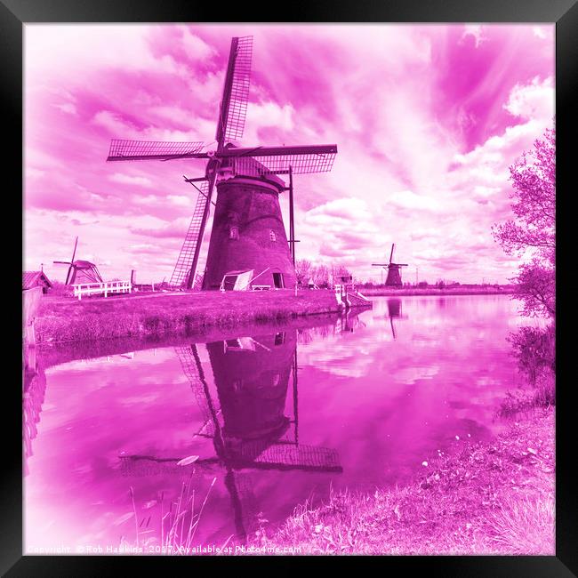 Pink Windpump  Framed Print by Rob Hawkins