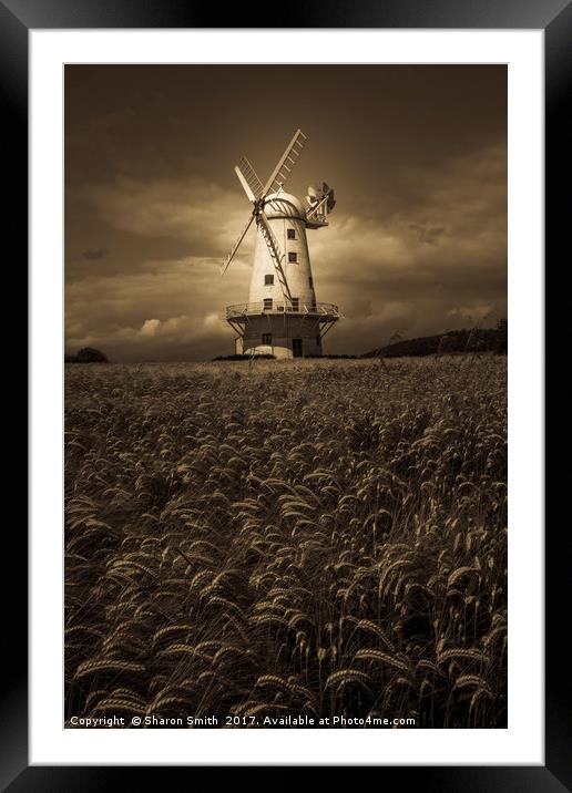 Llancayo Windmill Framed Mounted Print by Sharon Smith