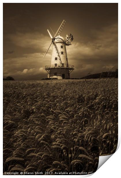 Llancayo Windmill Print by Sharon Smith