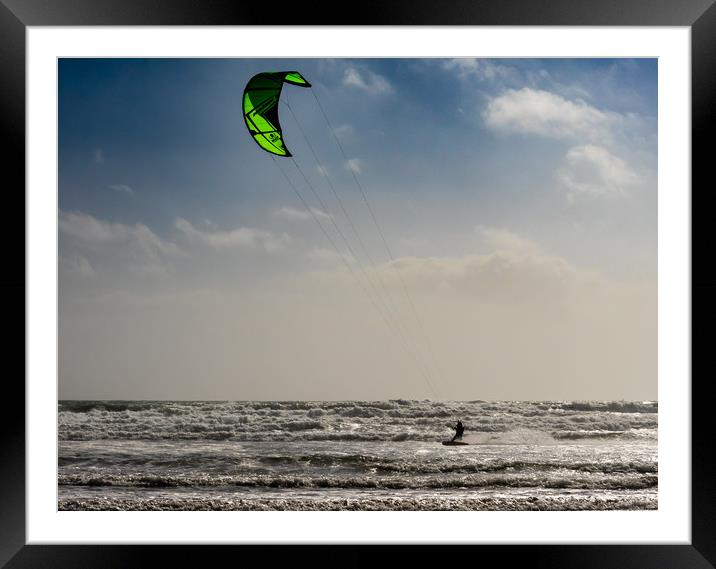 Para Surfing at Newgale.Pembrokeshire. Framed Mounted Print by Colin Allen