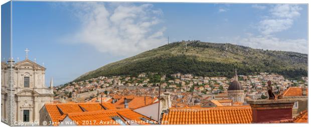 Dubrovnik at the foot of Srd Hill Canvas Print by Jason Wells