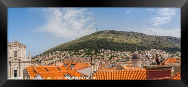 Dubrovnik at the foot of Srd Hill Framed Print by Jason Wells