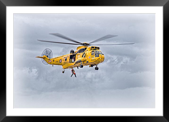 RAF Sea King Search and Rescue Framed Mounted Print by Jeni Harney