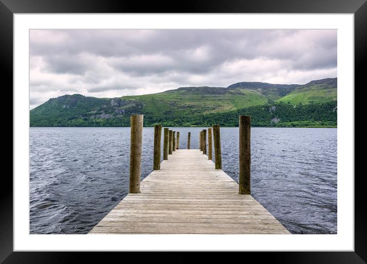 Derwent water landing stage Framed Mounted Print by Tony Bates