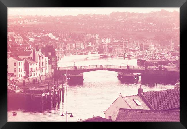 Whitby and River Esk - Retro finish Framed Print by Chris Harris
