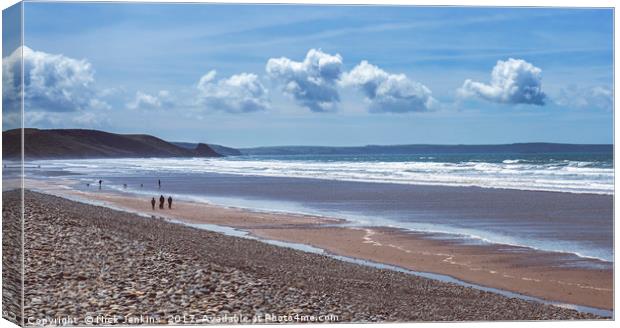 Newgale Beach Pembrokeshire Coast with People Canvas Print by Nick Jenkins