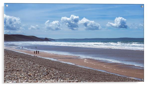 Newgale Beach Pembrokeshire Coast with People Acrylic by Nick Jenkins