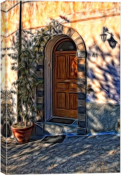 Doorway in Italy Canvas Print by David Lewins (LRPS)