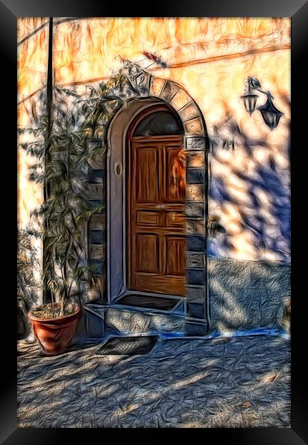 Doorway in Italy Framed Print by David Lewins (LRPS)