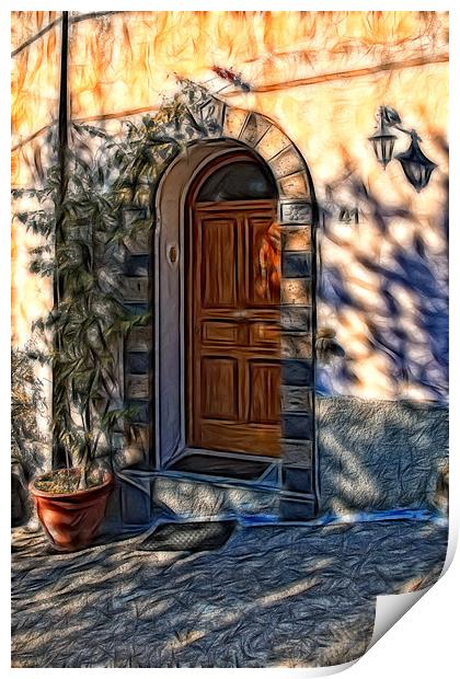 Doorway in Italy Print by David Lewins (LRPS)