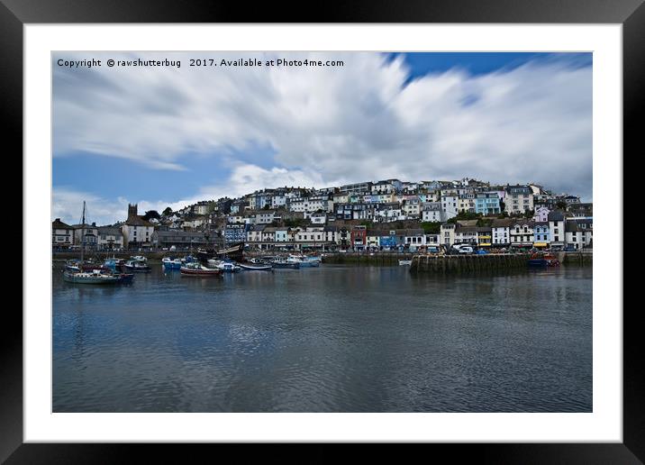 Brixham The Colourful Harbour Framed Mounted Print by rawshutterbug 