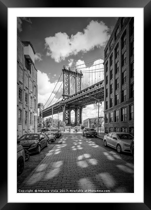 NEW YORK CITY Manhattan Bridge Framed Mounted Print by Melanie Viola