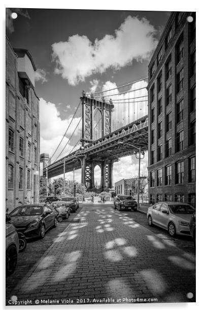 NEW YORK CITY Manhattan Bridge Acrylic by Melanie Viola
